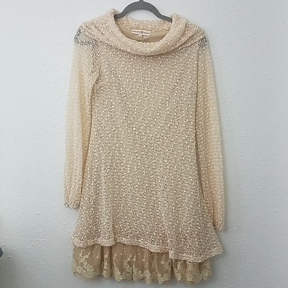 altar'd state small tunic pullover sweater turtleneck boho lagenlook